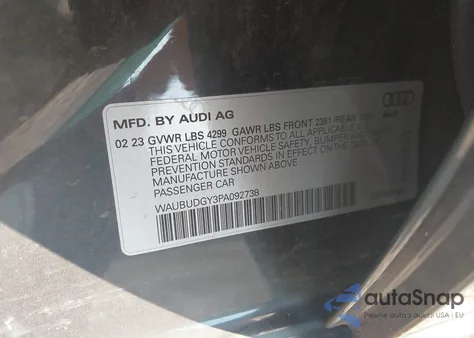 2023 Audi A3 Premium Plus 40 Tfsi Front-Wheel Drive S Tronic из США, поврежденный, VIN WAUBUDGY3PA092738